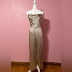 Lush Satin Gold Jumpsuit